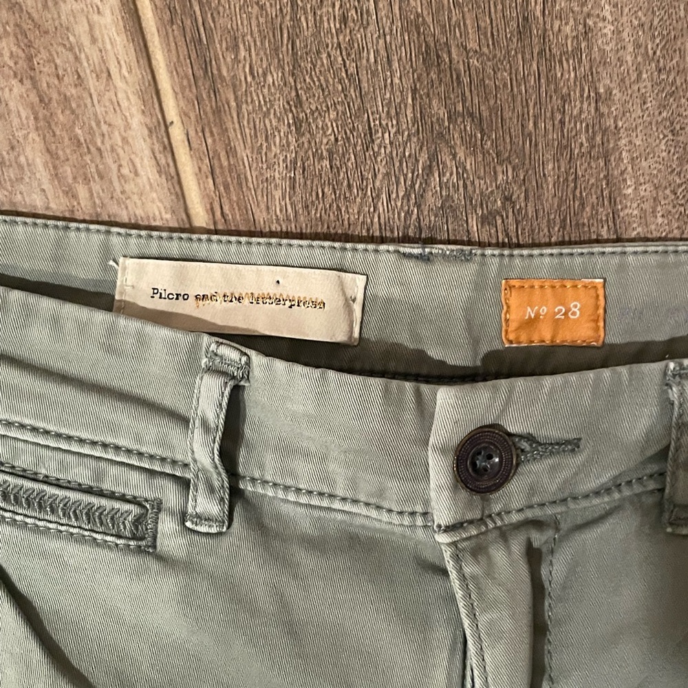 Anthropologie Pilcro & the letterpress green pants Sz 28 b1015 - Picture 2 of 8